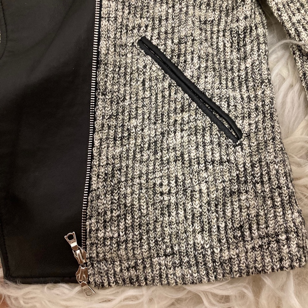 YIGAL AZROUËL Leather-Trimmed Knit Jacket - Picture 5 of 9